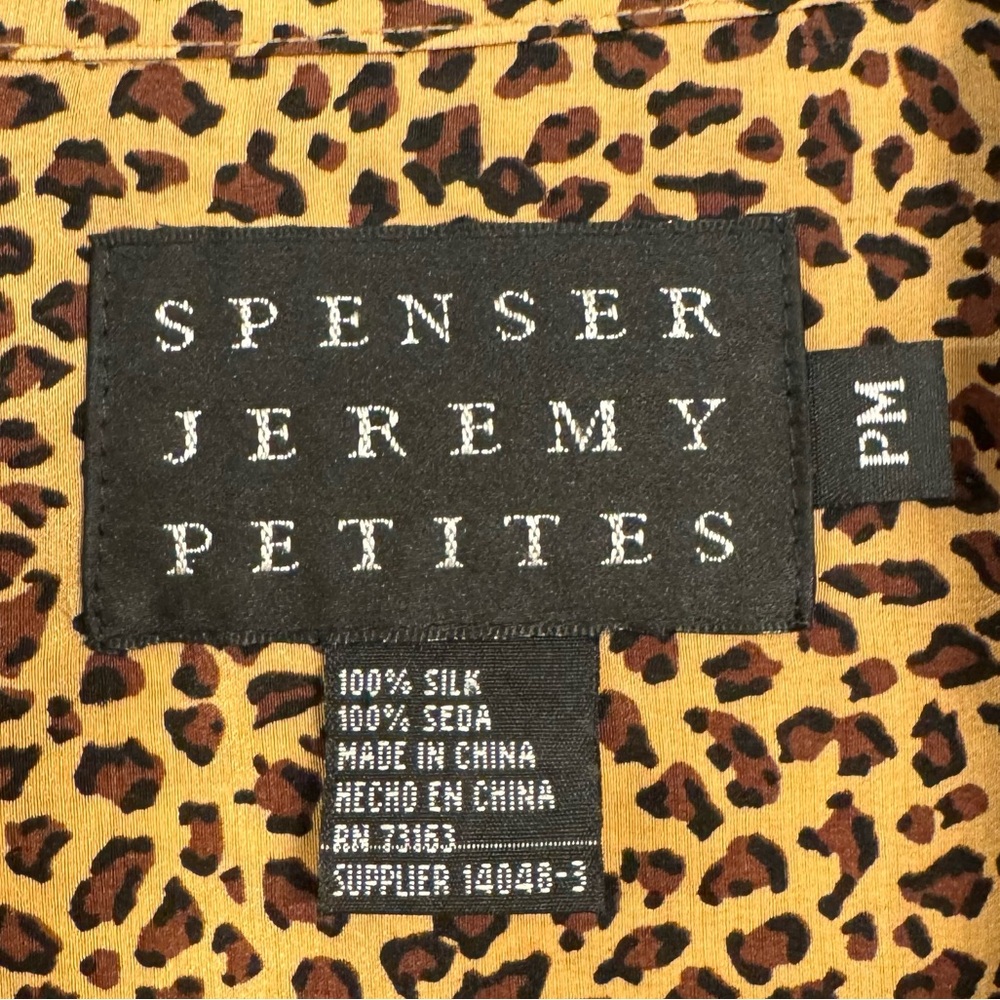 SPENSER JEREMY Vintage Silk Leopard Print Button-Up Shirt - Picture 3 of 9